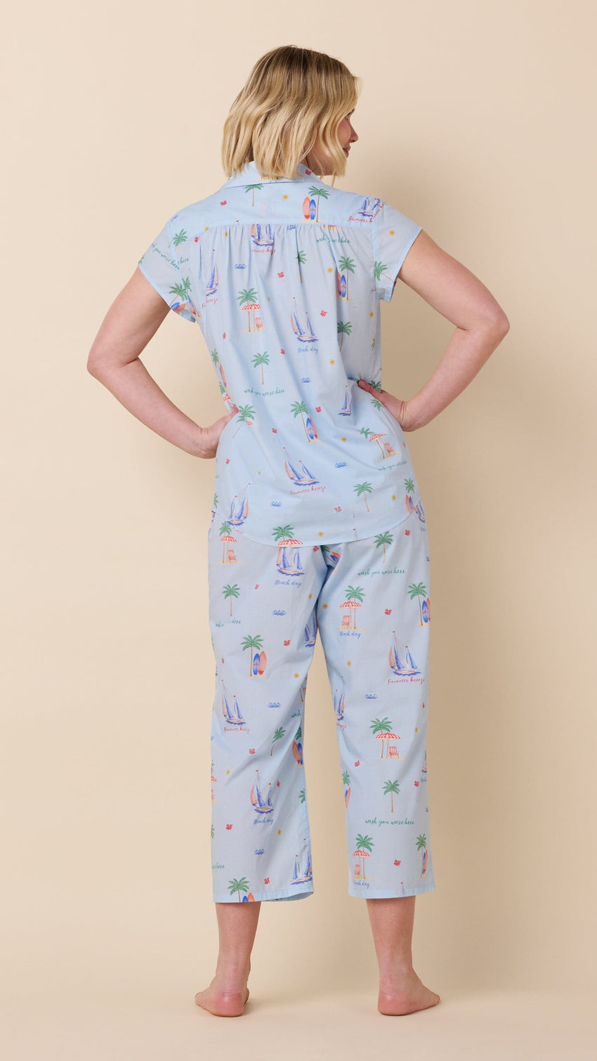 Summer Sailaway Luxe Pima Capri Set Hover Blue