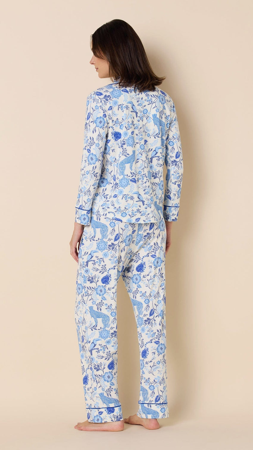 Savannah Soirée Pima Knit Long-Sleeved Pajama Hover White