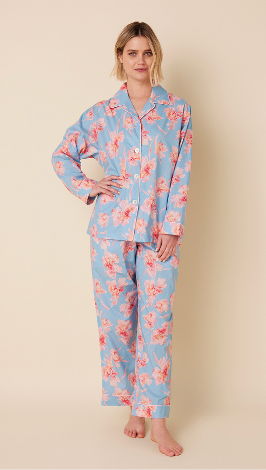 Blue Floral Luxe Pima Pajama Main Blue