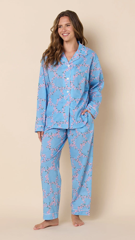 Skyblush Garland Voile Pajama Extra Wide Blue