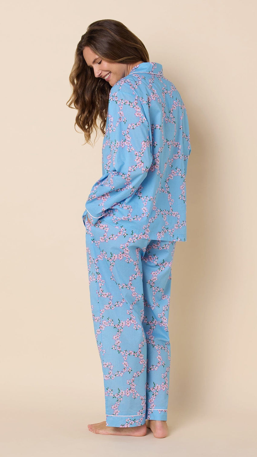 Skyblush Garland Voile Pajama Hover Blue