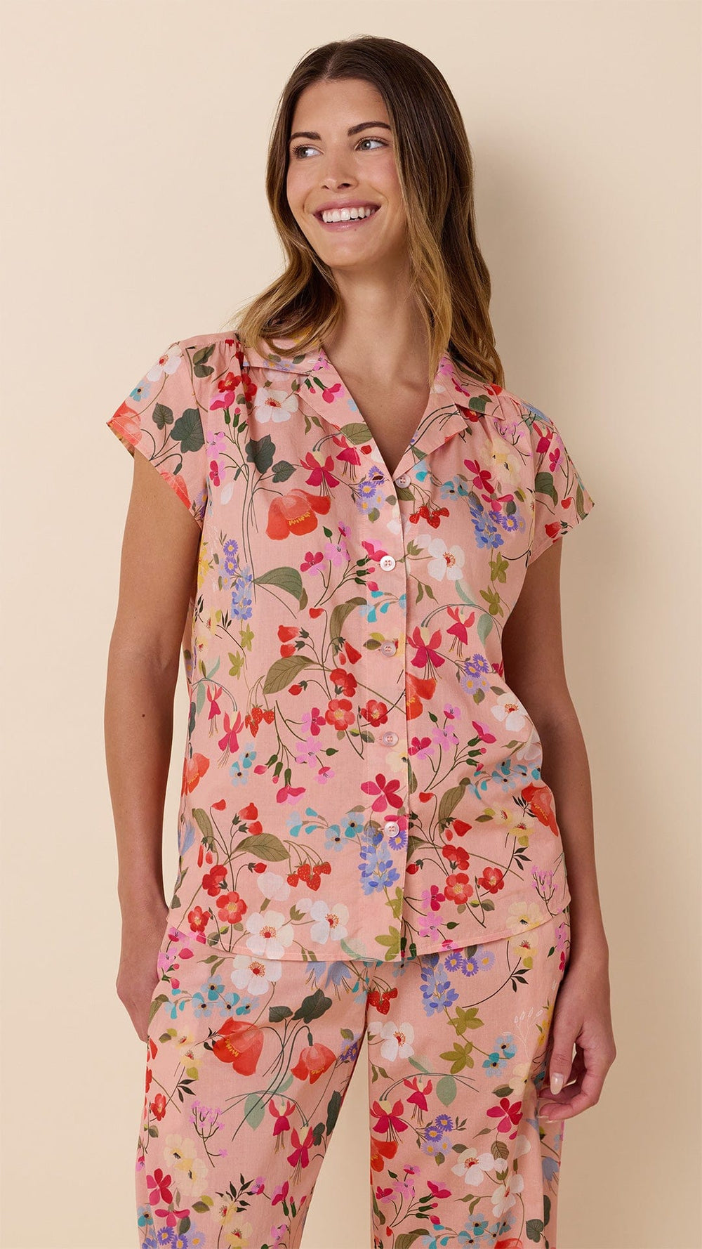 Strawberry Fields Voile Capri Extra Pink