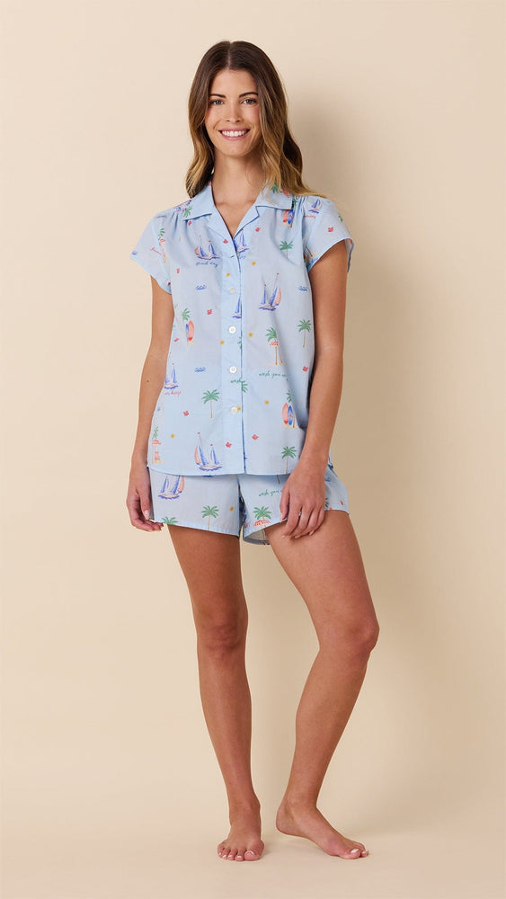 Summer Sailaway Luxe Pima Short Set Main Blue