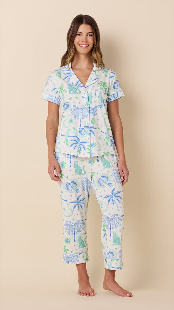 Toucan Terrace Pima Knit Capri Set Main White