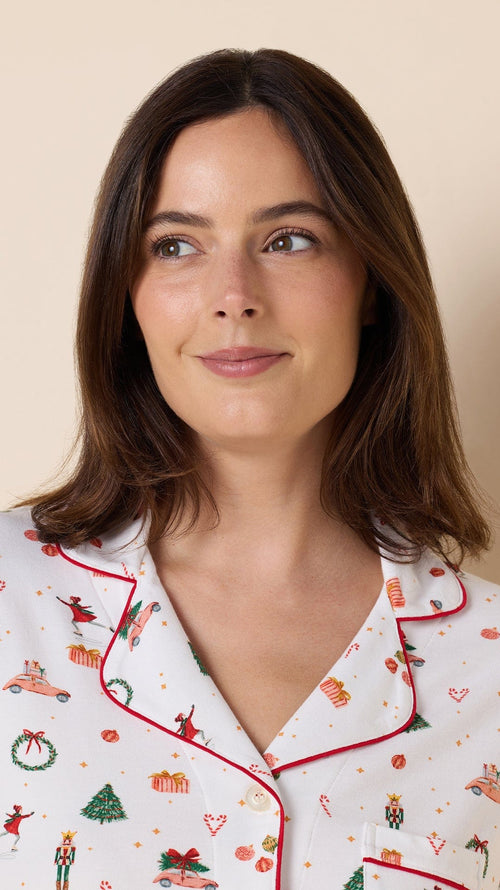 A Very Vintage Christmas Pima Knit Capri Set Main White