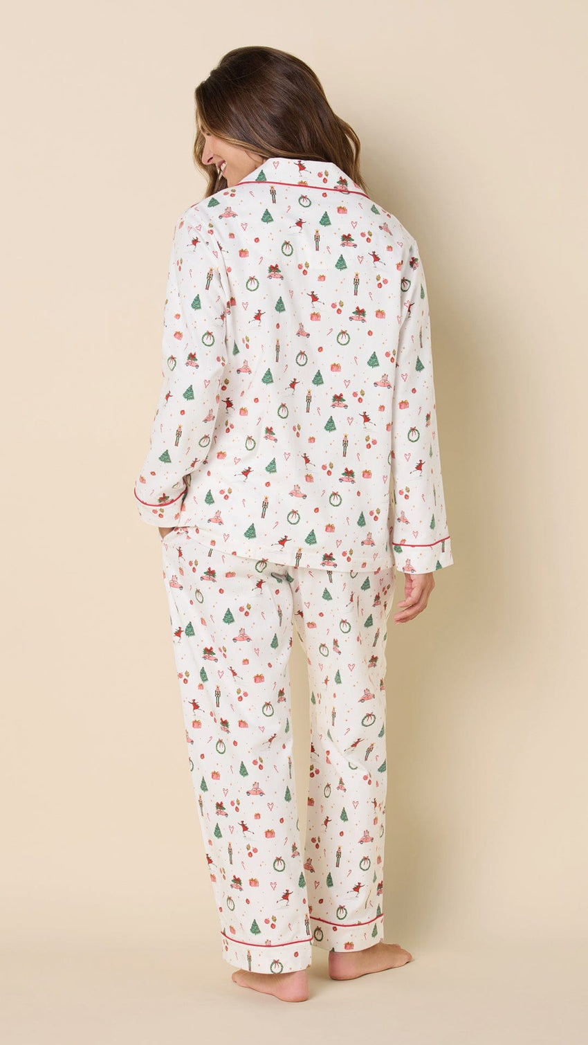 A Very Vintage Christmas Flannel Pajama Hover White