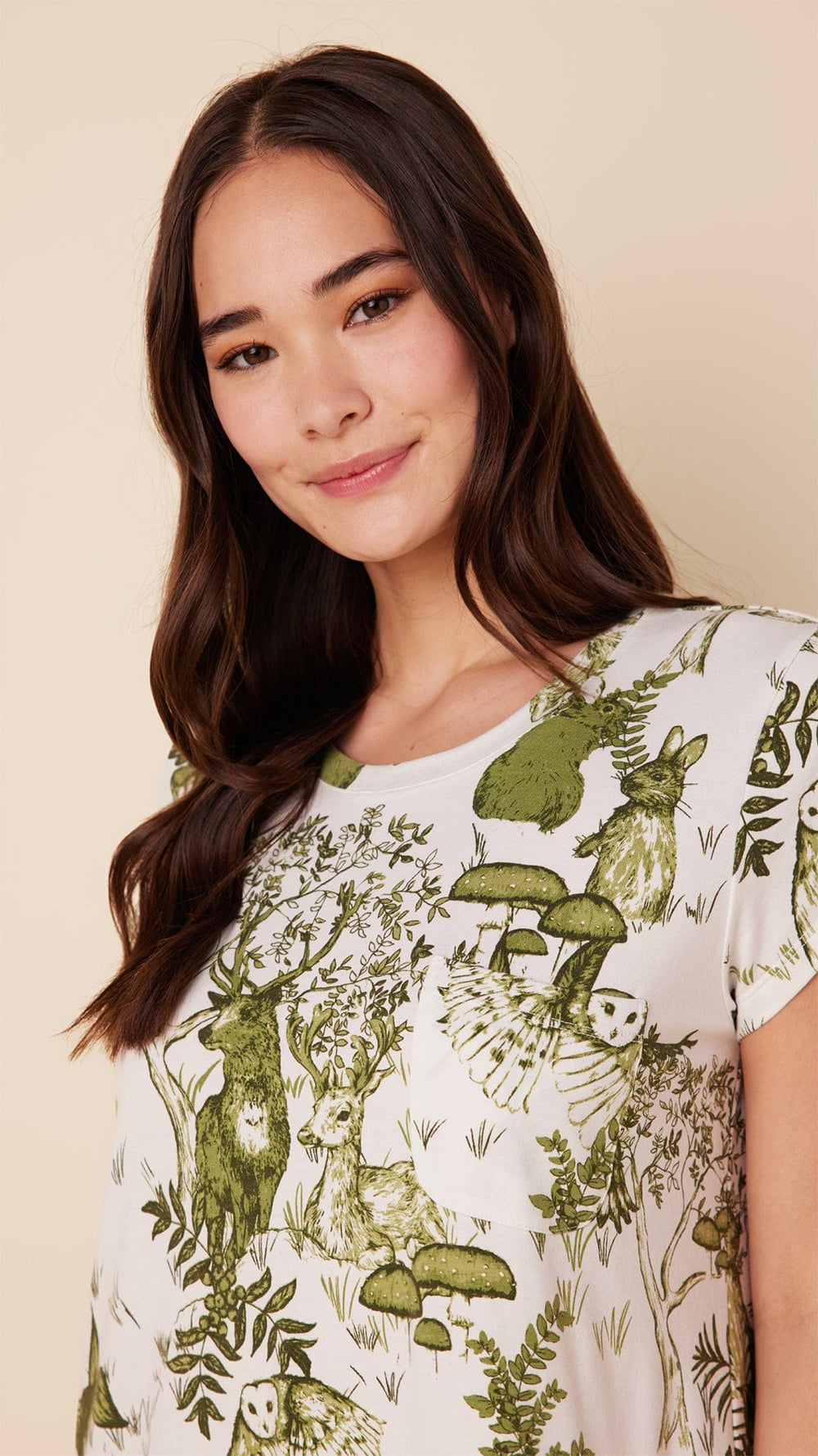 Woodside Pima Knit Short-Sleeved Sleep Shirt Extra White