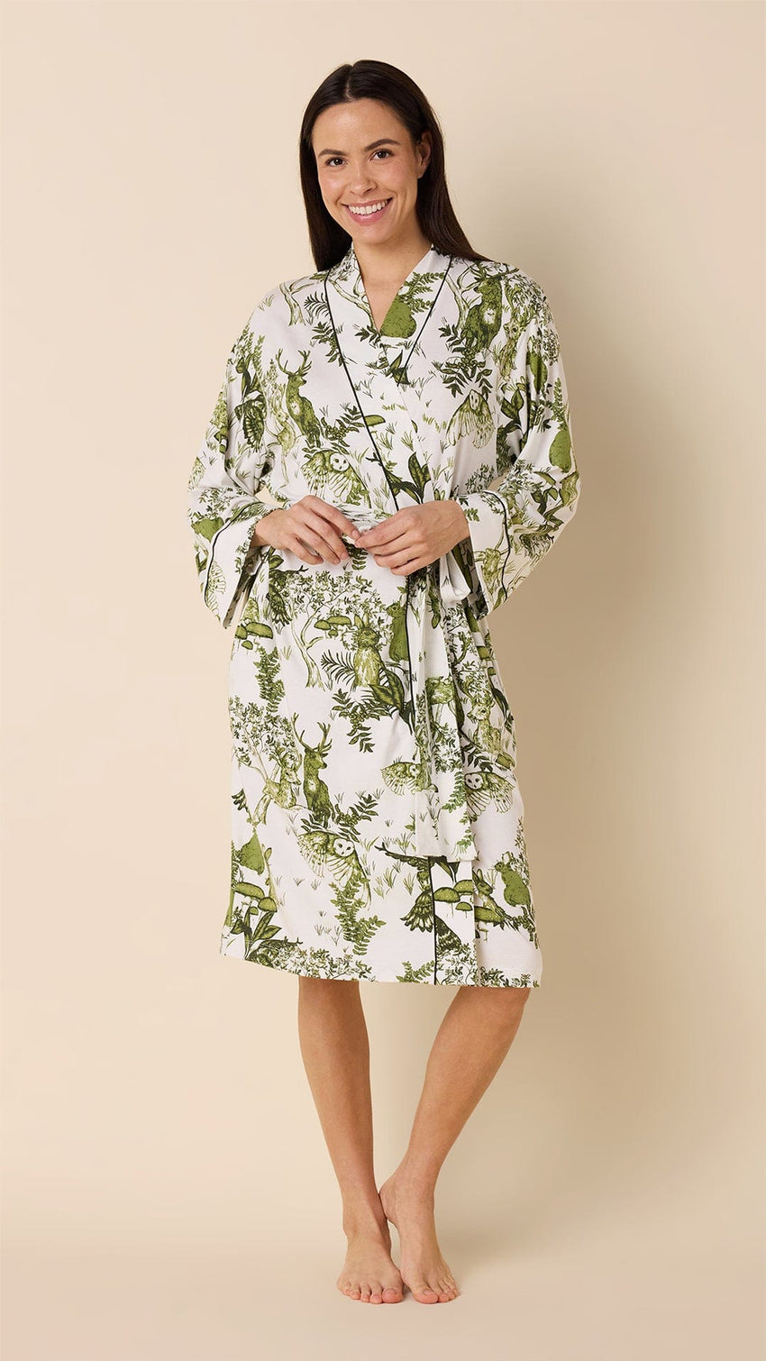 Woodside Pima Knit Kimono Robe White Main