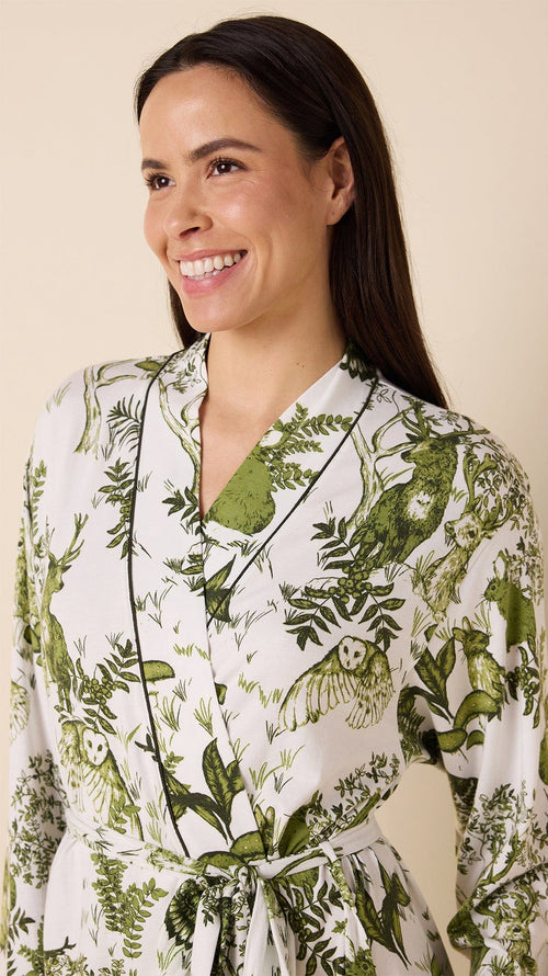 Woodside Pima Knit Kimono Robe White Extra