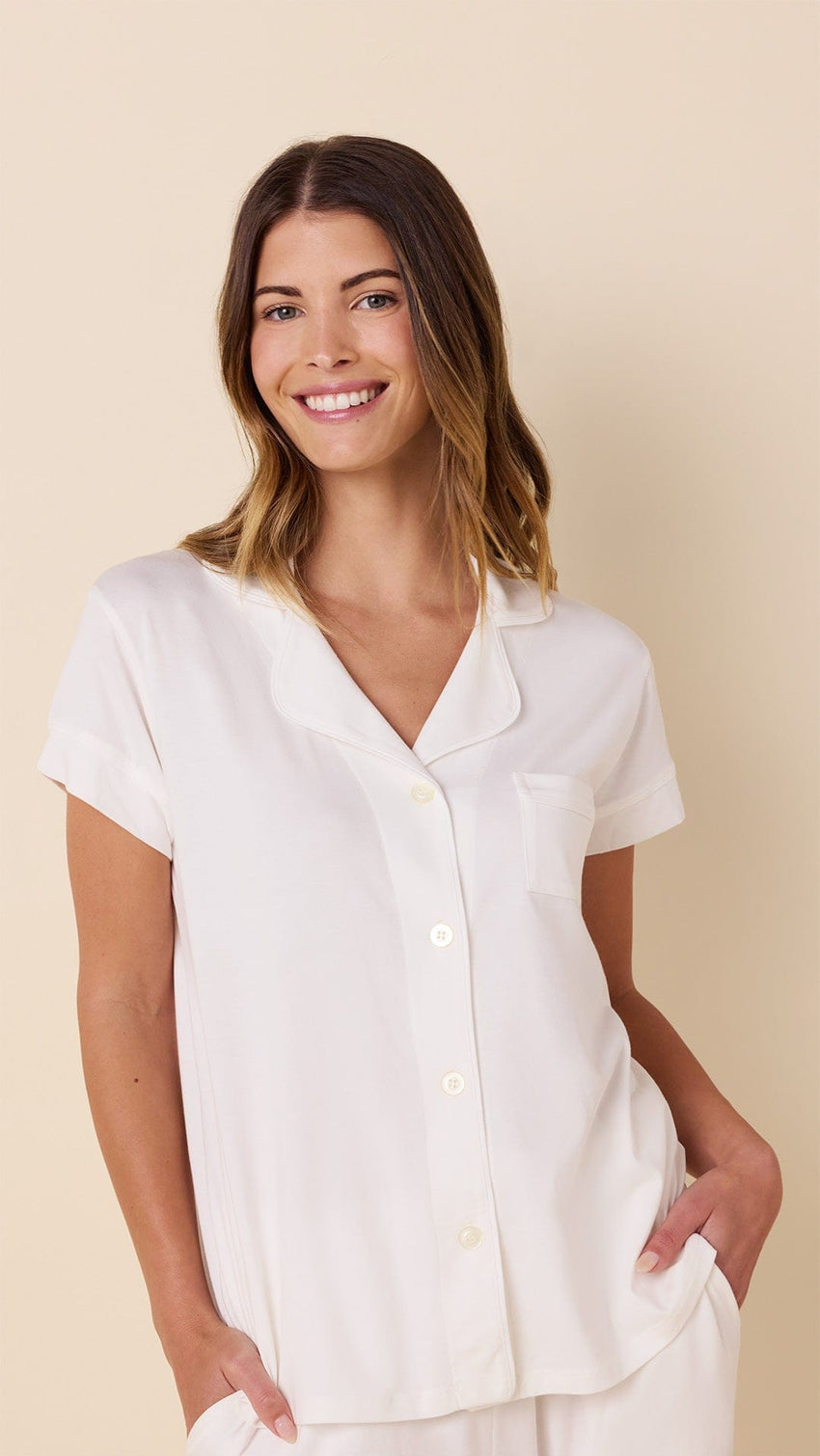 Classic Pima Knit Capri - White/White Extra White