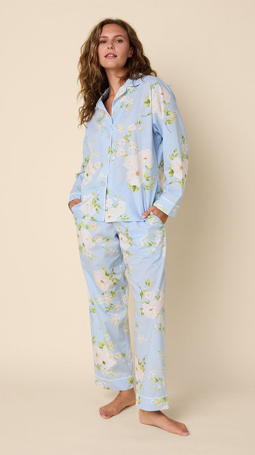 Orla Luxe Pima Long-Sleeved Pajama Main Blue