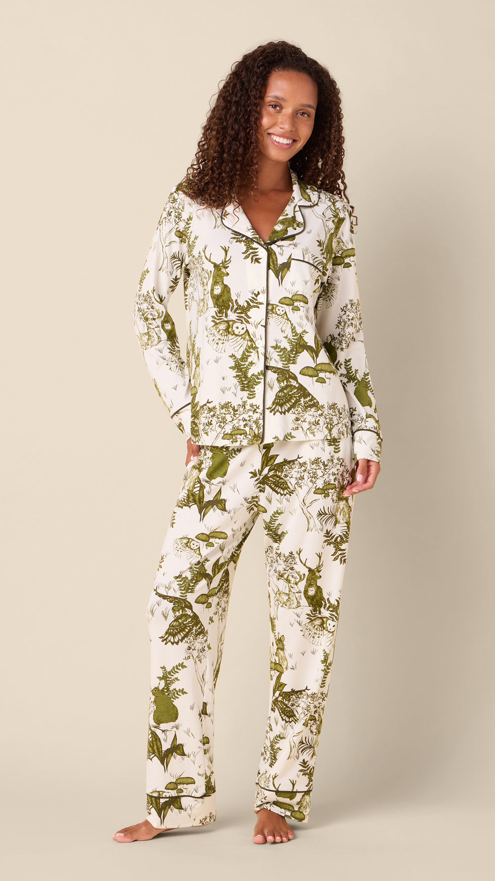Woodside Pima Knit Pajama Main White