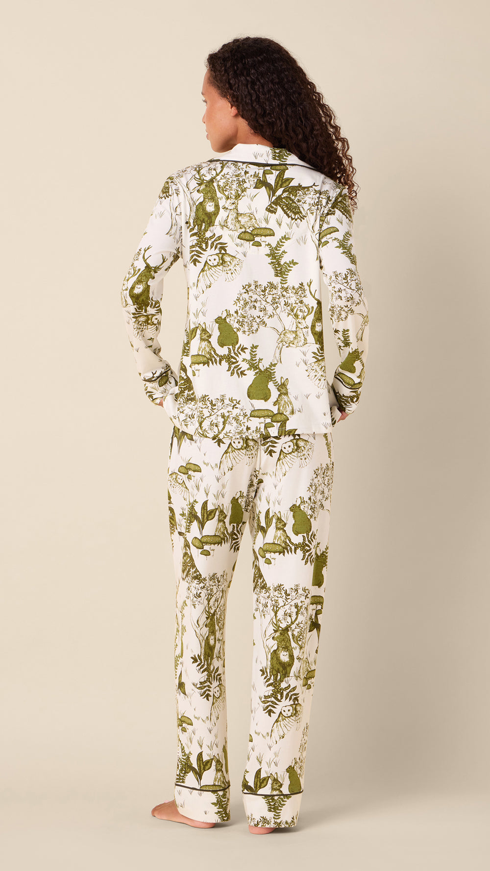 Woodside Pima Knit Pajama Hover White