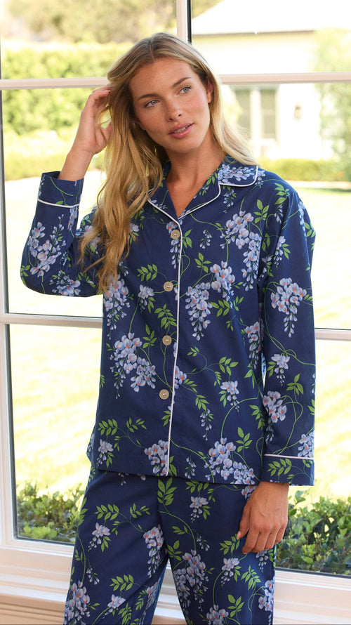 Cascadia Luxe Pima Long-Sleeved Pajama Main Navy