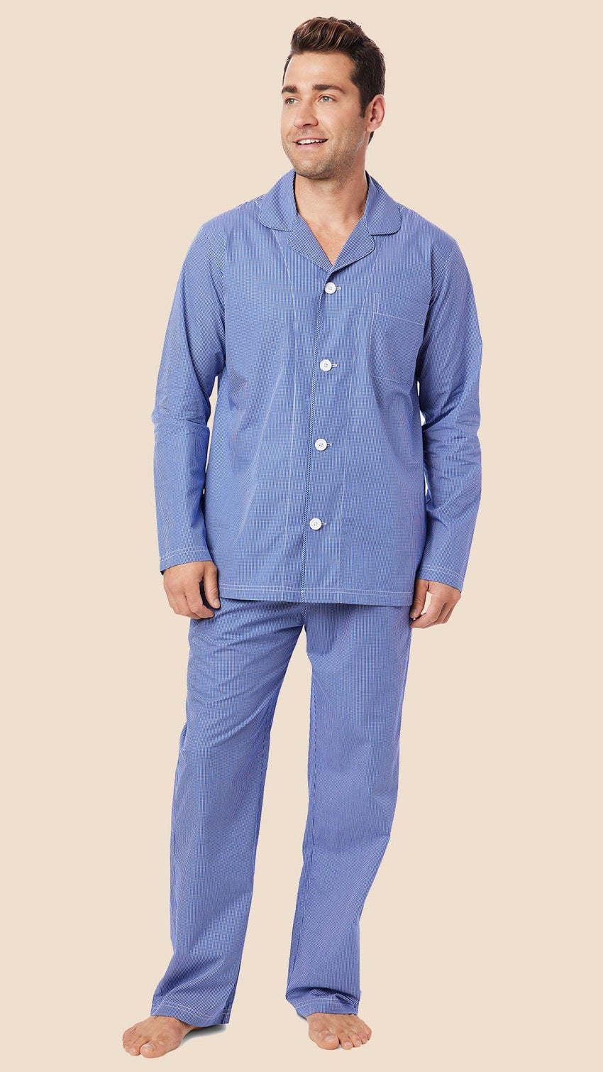 Charleston Men's Luxe Pima Pajama - Blue Main Blue