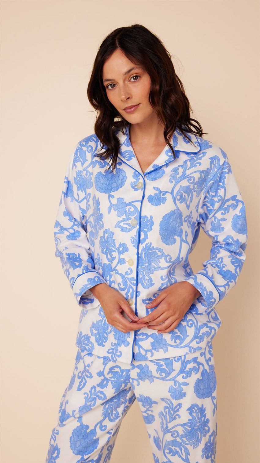 Chrysanthéme Flannel Pajama Extra White
