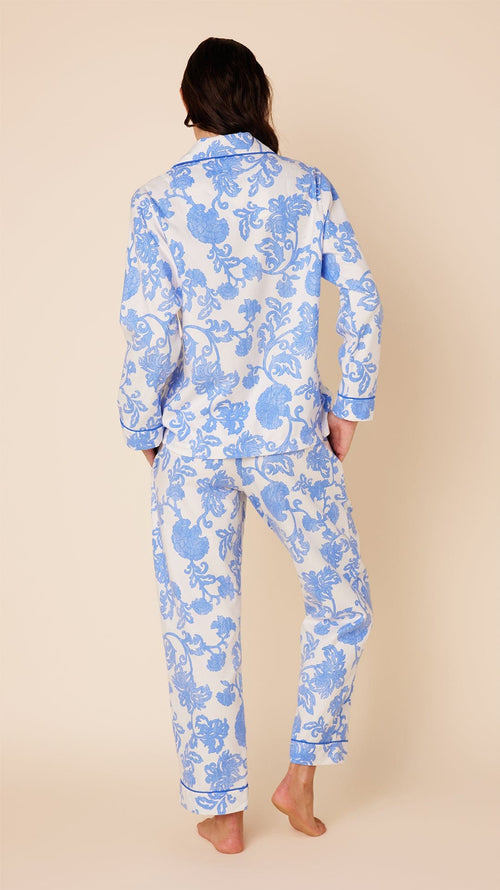 Chrysanthéme Flannel Pajama Hover White