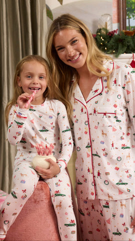 A Merry Little Stroll Pima Knit Kid's Pullover Set
