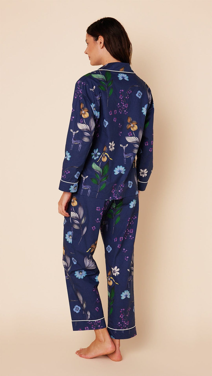 Deerly Luxe Pima Cotton Pajama Hover Navy