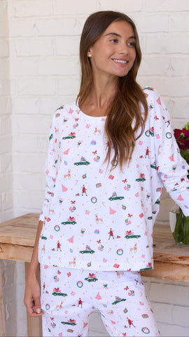 A Merry Little Stroll Pima Knit Pullover Set