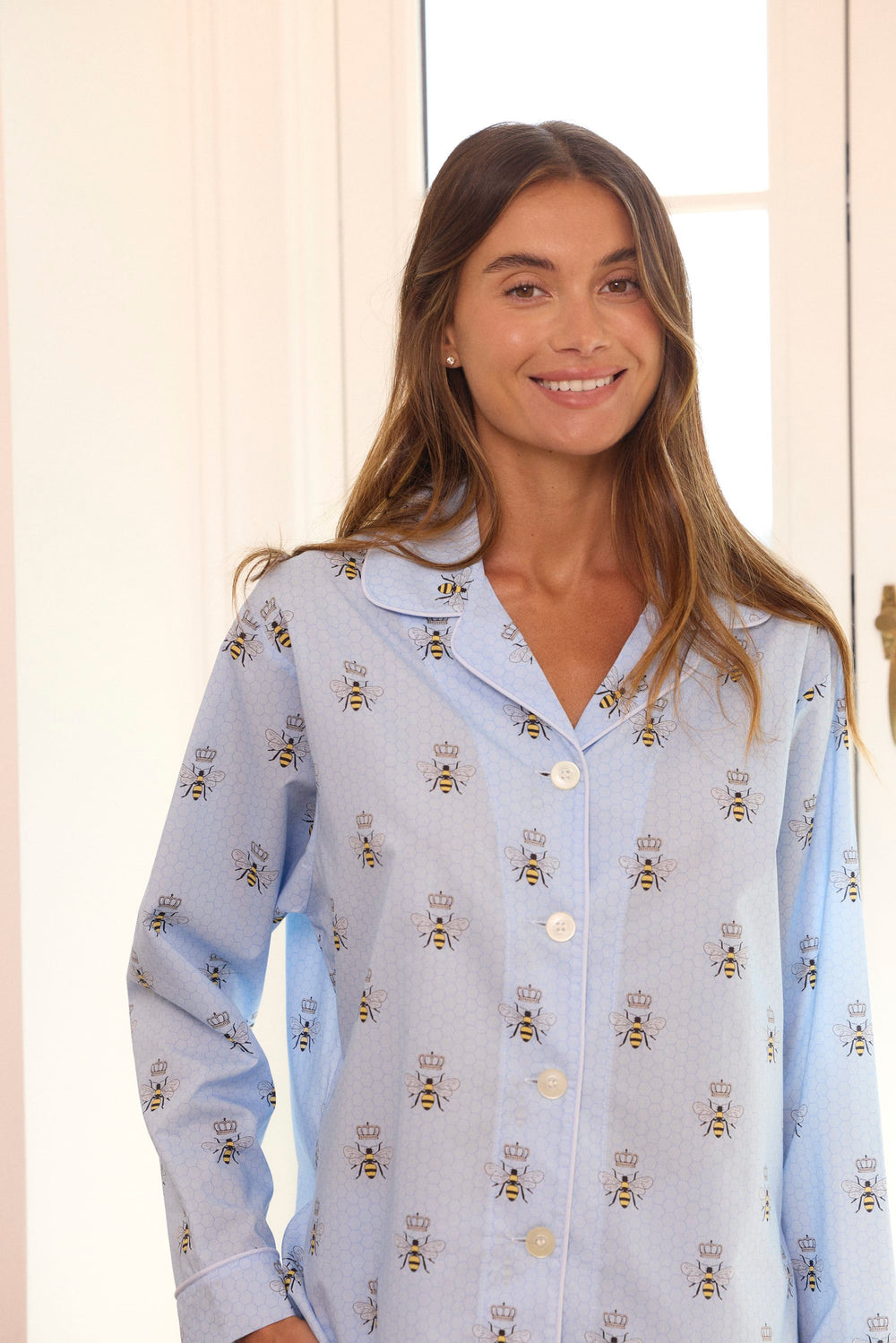 Queen Bee Luxe Pima Pajama - Blue Extra Blue