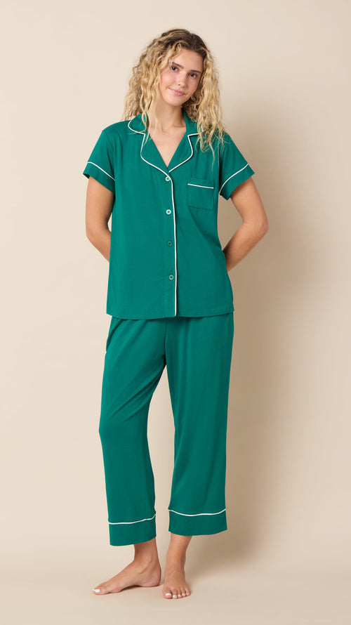 Classic Pima Knit Capri - Emerald City Hover Green
