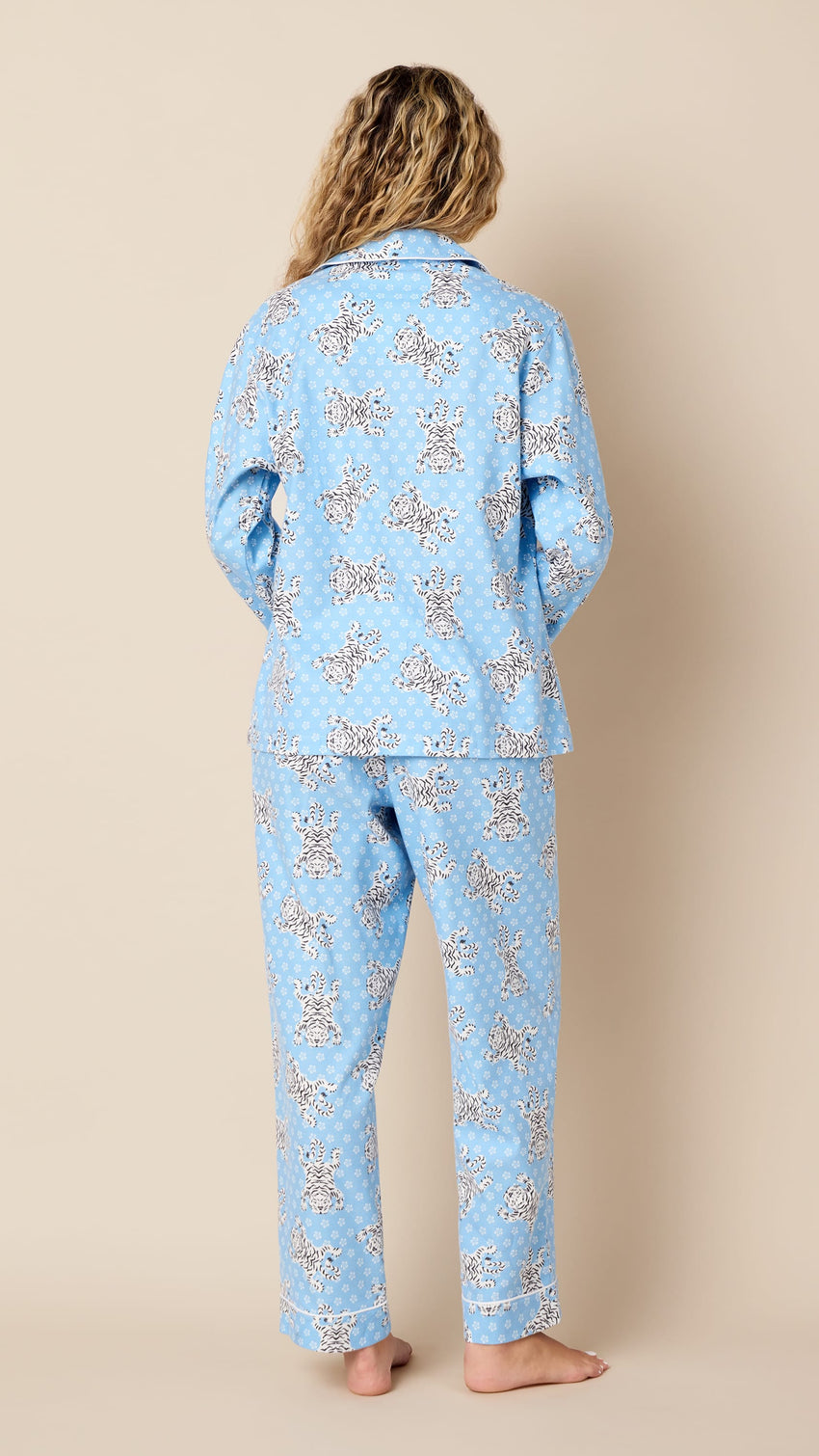 Bengal Blue Flannel Long-Sleeved Pajama Extra Blue
