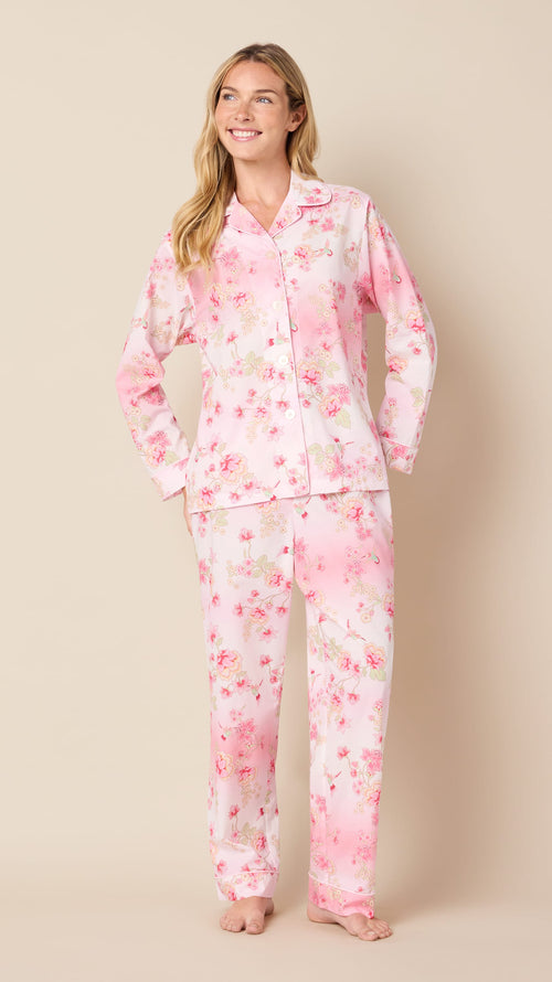 Wing & Bloom Luxe Pima Long-Sleeved Pajama Hover Pink