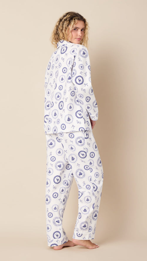 Merry Medley Flannel Long-Sleeved Pajama Extra White
