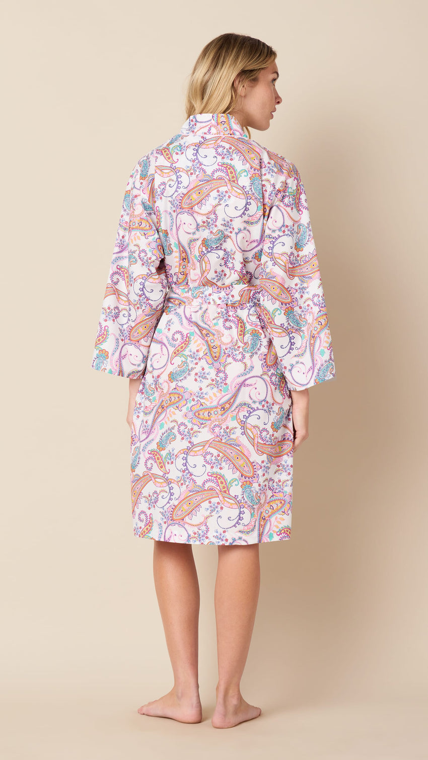 Amara Luxe Pima Kimono Robe Hover White