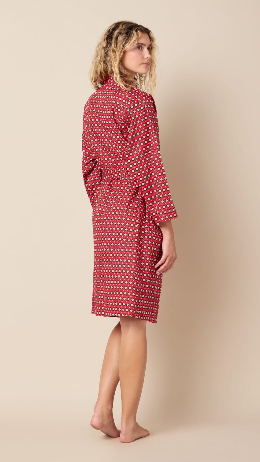 Hadley Luxe Pima Kimono Robe Extra Red