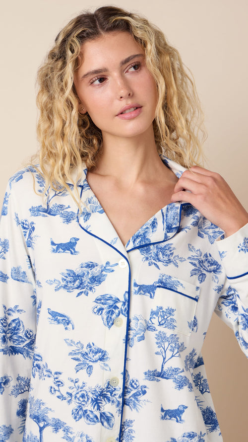 Field & Feather Pima Knit Long-Sleeved Pajama Wide White