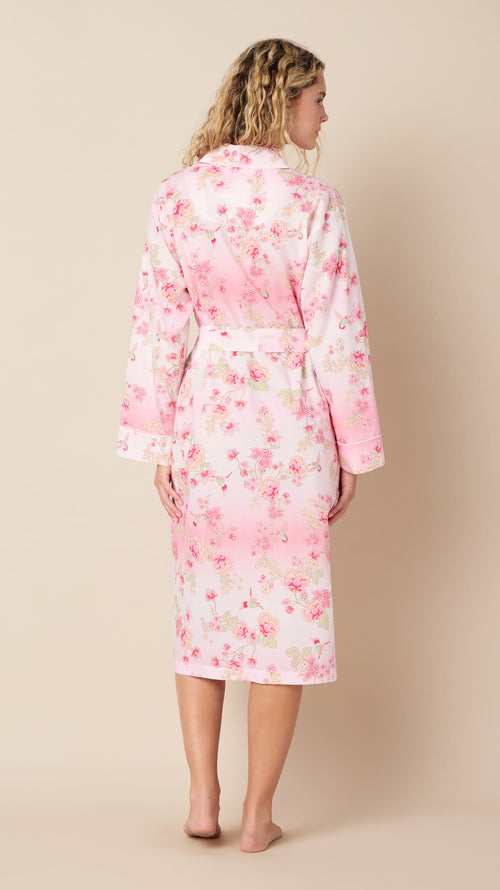 Wing & Bloom Luxe Pima Shawl Collar Robe Extra Pink