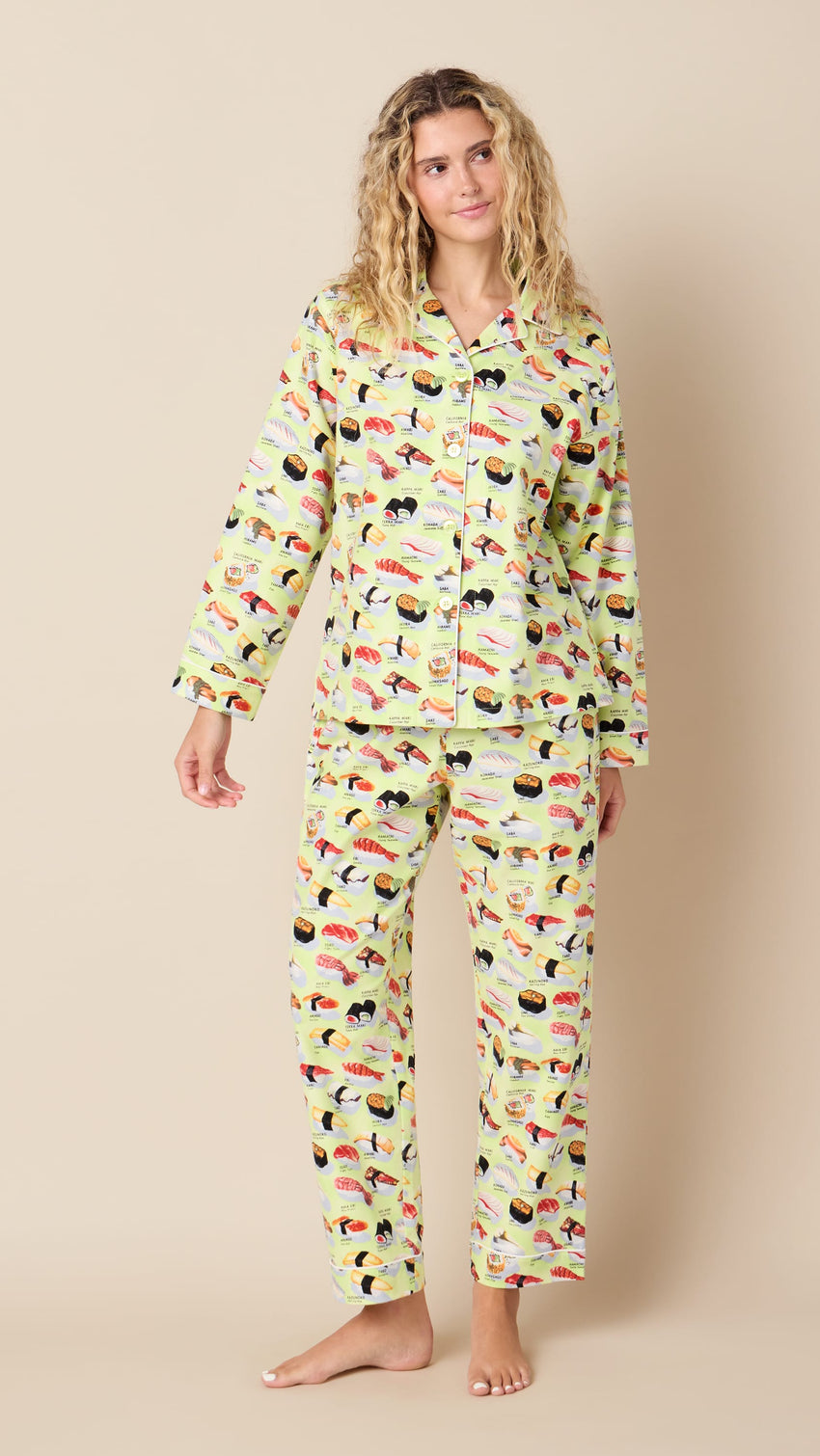 Sushi Flannel Pajama - Wasabi Hover Wasabi