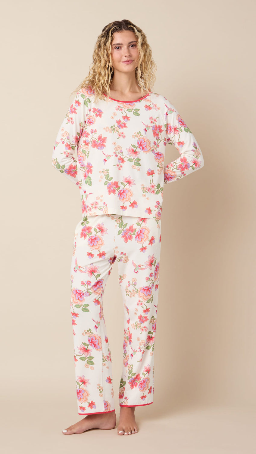 Wing & Bloom Pima Knit Simple Set Hover White
