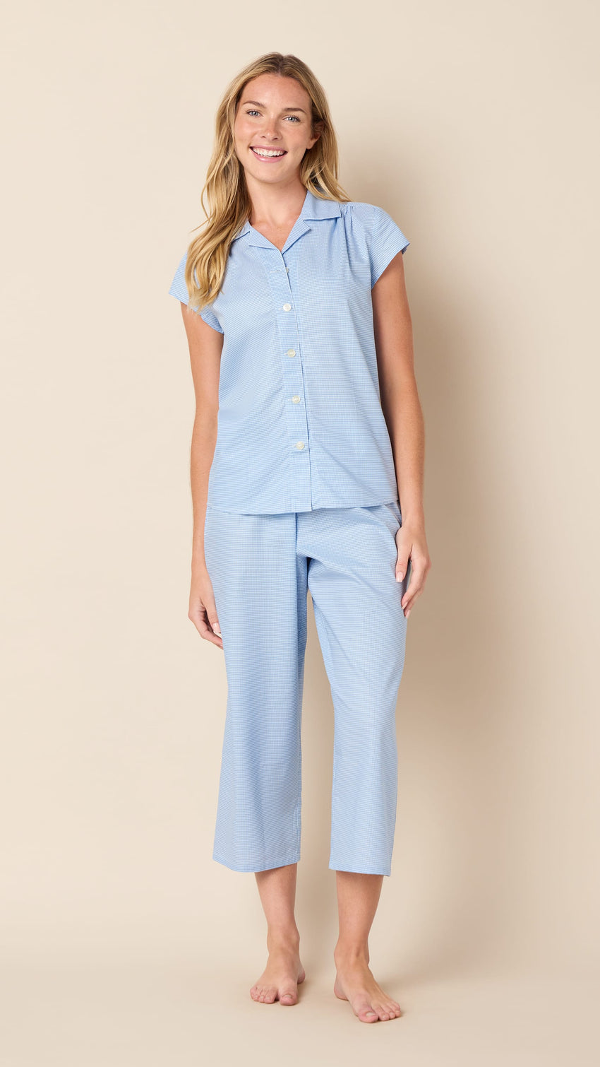 Classic Check Luxe Pima Capri Main Blue
