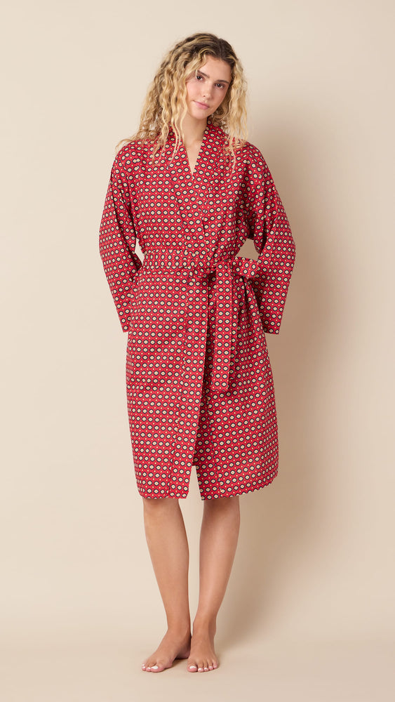 Hadley Luxe Pima Kimono Robe Hover Red