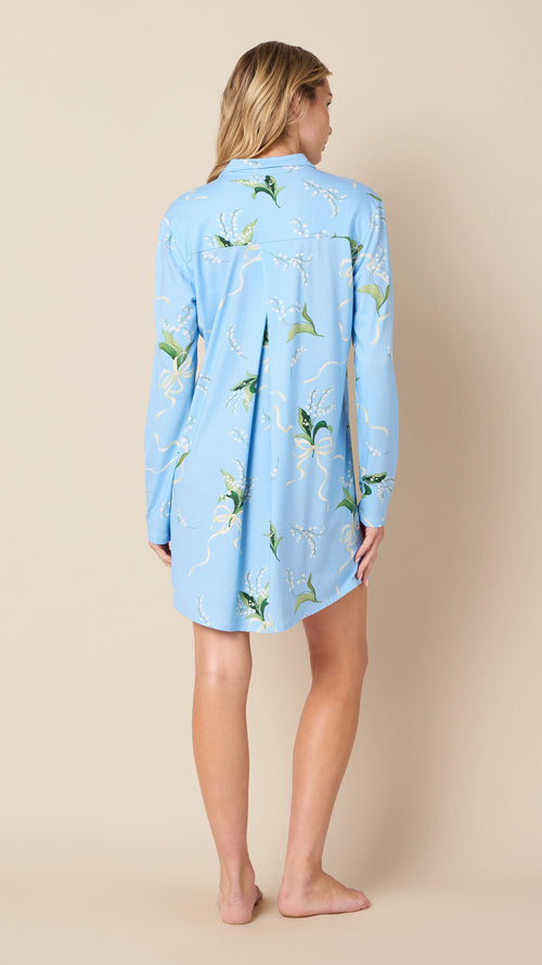 Bouquet & Bow Pima Knit Night Shirt Extra Blue
