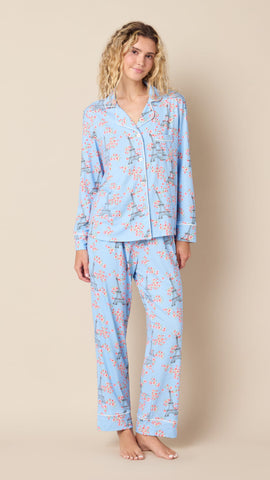 Petals Over Paris Pima Knit Long-Sleeved Pajama