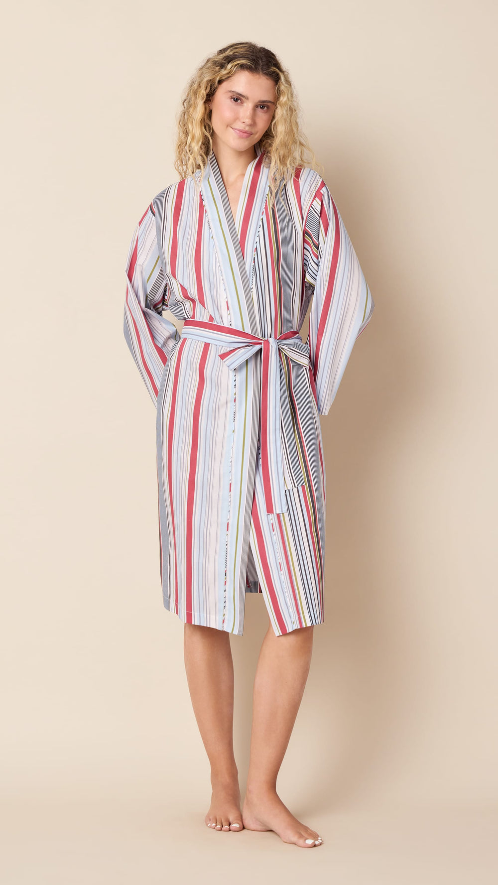 Silver Lake Luxe Pima Kimono Robe Hover White