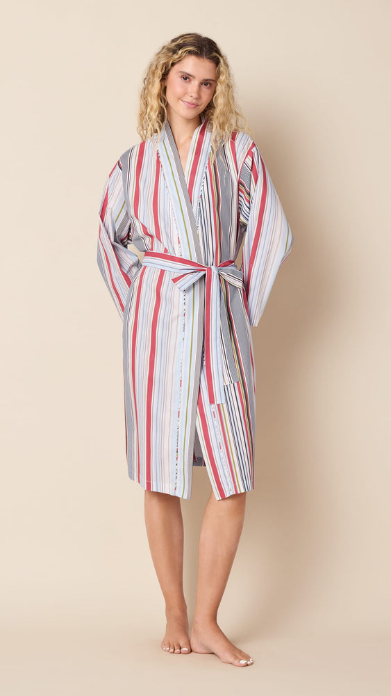 Silver Lake Luxe Pima Kimono Robe Hover White