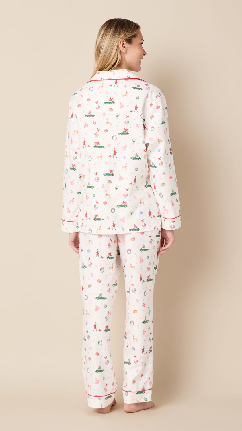 A Merry Little Stroll Flannel Long-Sleeved Pajama Extra White