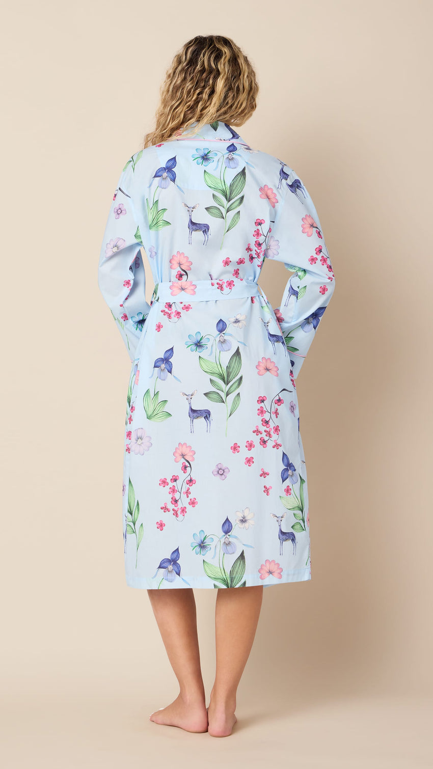 Deerly Luxe Pima Shawl Collar Robe Extra Blue
