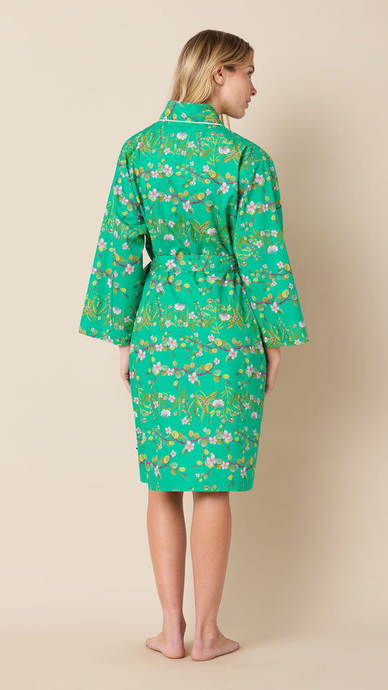 Sakura Luxe Pima Kimono Robe Extra Green