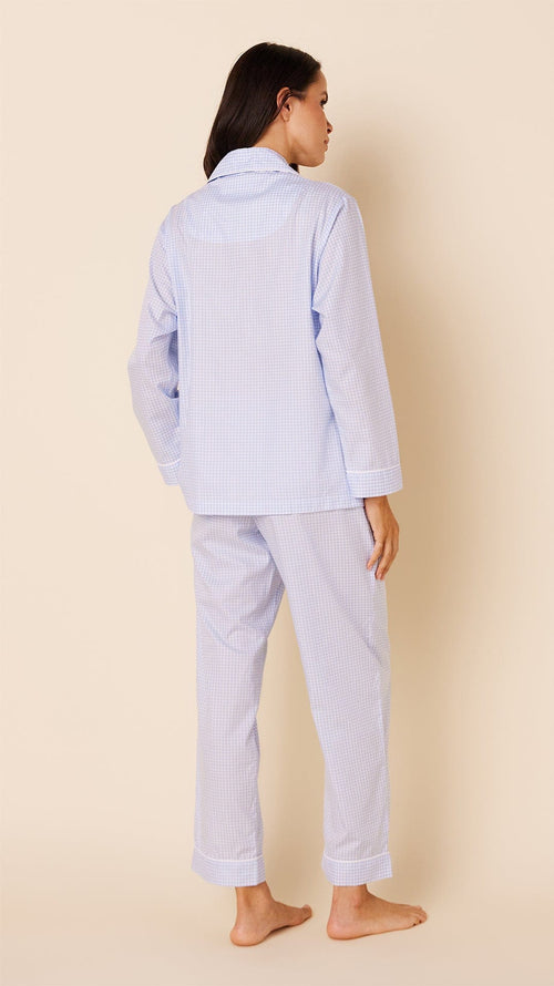 Classic Gingham Luxe Pima Pajama - Blue Hover Blue