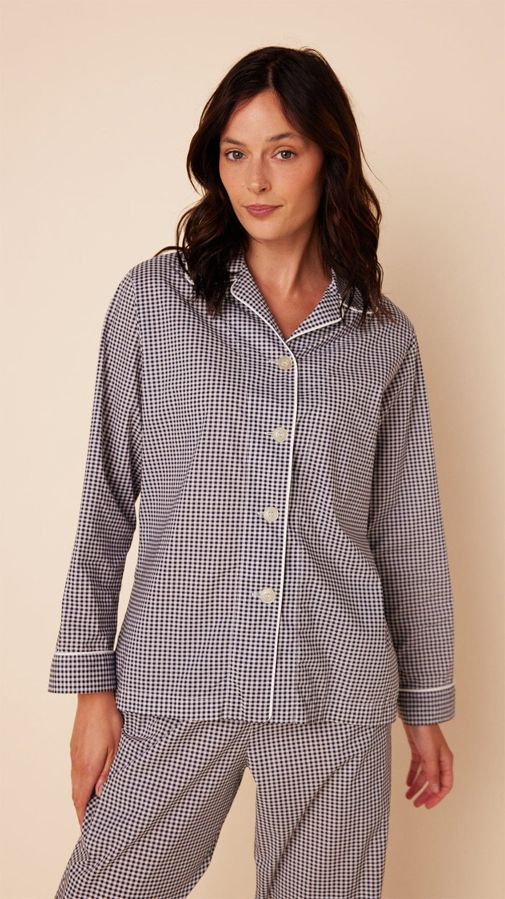Classic Gingham Luxe Pima Pajama - Midnight Extra Midnight