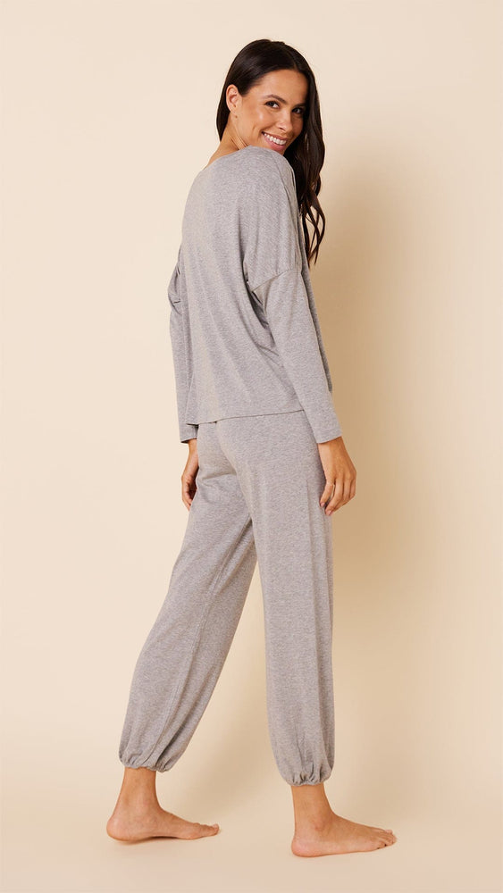 Classic Pima Knit Pullover Set - Heather Grey Hover Heather Grey