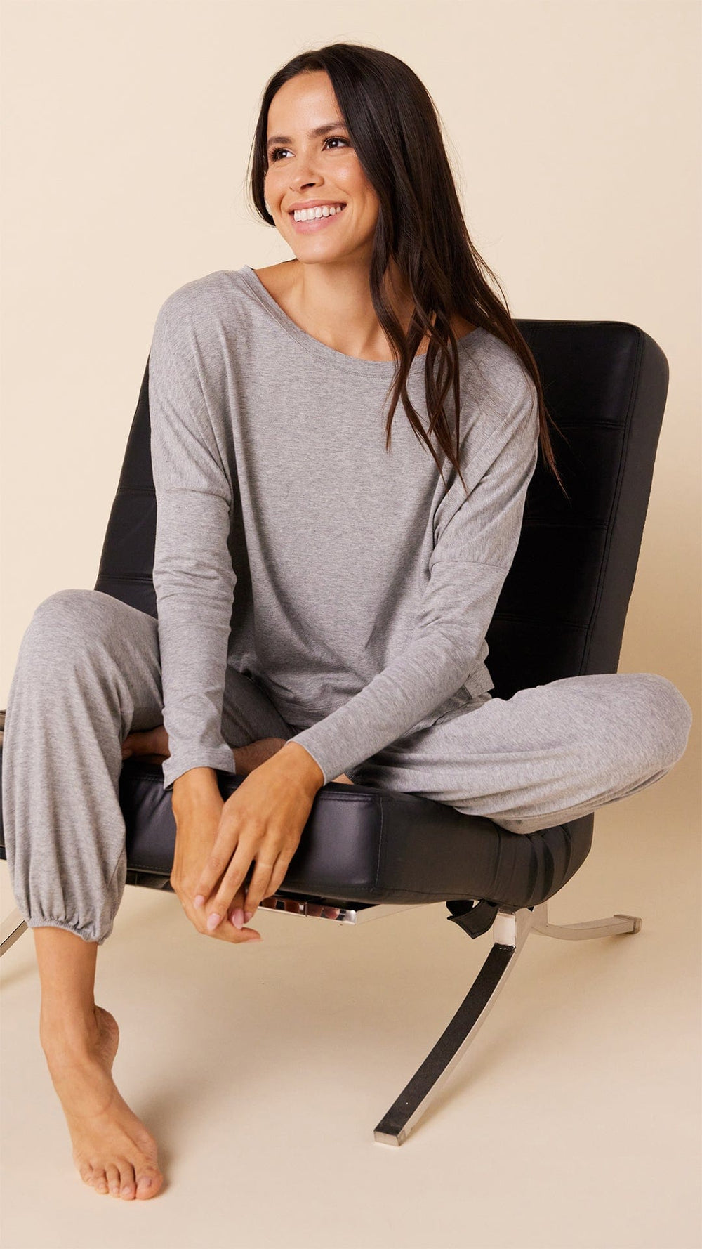 Classic Pima Knit Pullover Set - Heather Grey Extra Heather Grey