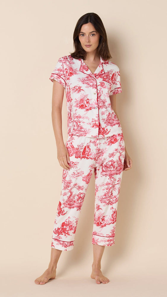 Idle Hours Pima Knit Capri Set Extra Wide White