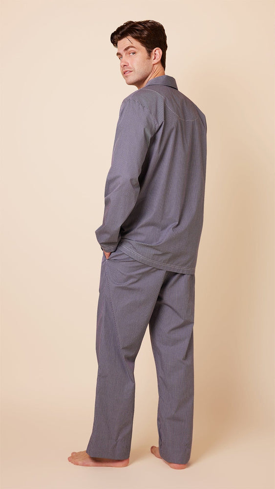 Charleston Men's Luxe Pima Pajama - Navy Hover Wide
